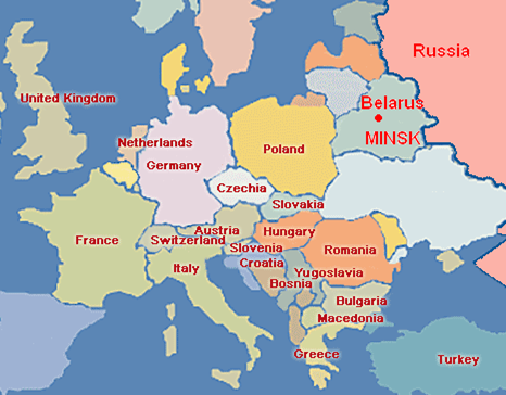 belarus location in europe